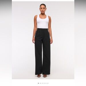 Abercrombie Sloane tailored wide leg pant (Black)